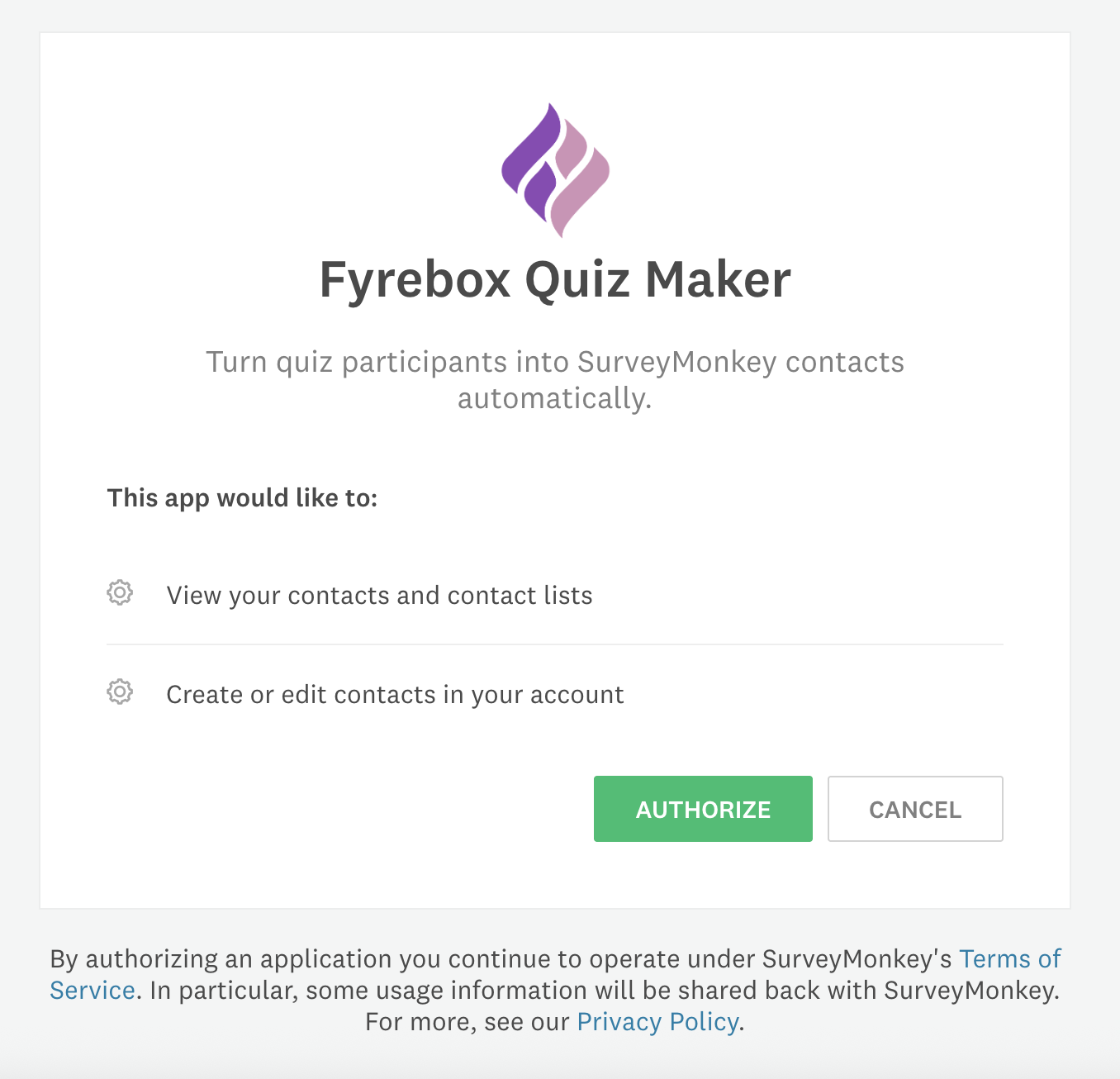 SurveyMonkey Fyrebox Request Access